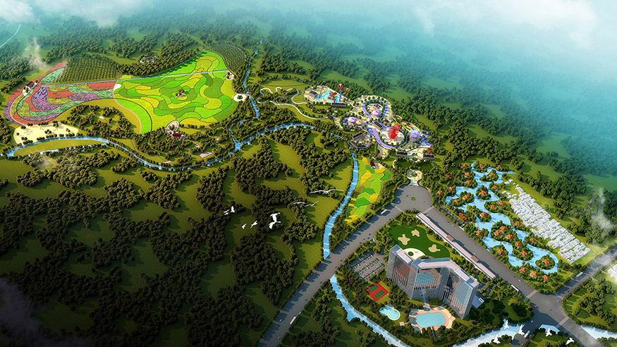 碧森旅游度假中心規(guī)劃設(shè)計總體鳥瞰圖